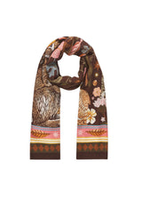 Feiner Schal aus Modal-Wolle-Mix mit Waldtier-Motiven