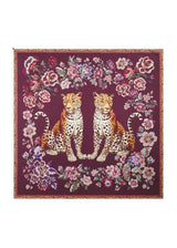 Tuch aus Seide mit Blumen-Muster und Leoparden