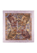 Besticktes Tuch aus Wolle mit Leoparden-Motiv