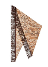 Dreieckstuch mit Animal-Print und Fransen