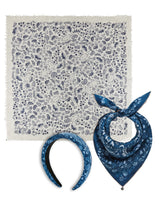 3er-Set Tuch, Nicki Tuch & Haarreif in Blau