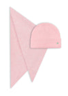 Strick-Set in Rosa: Dreieckstuch & Mütze