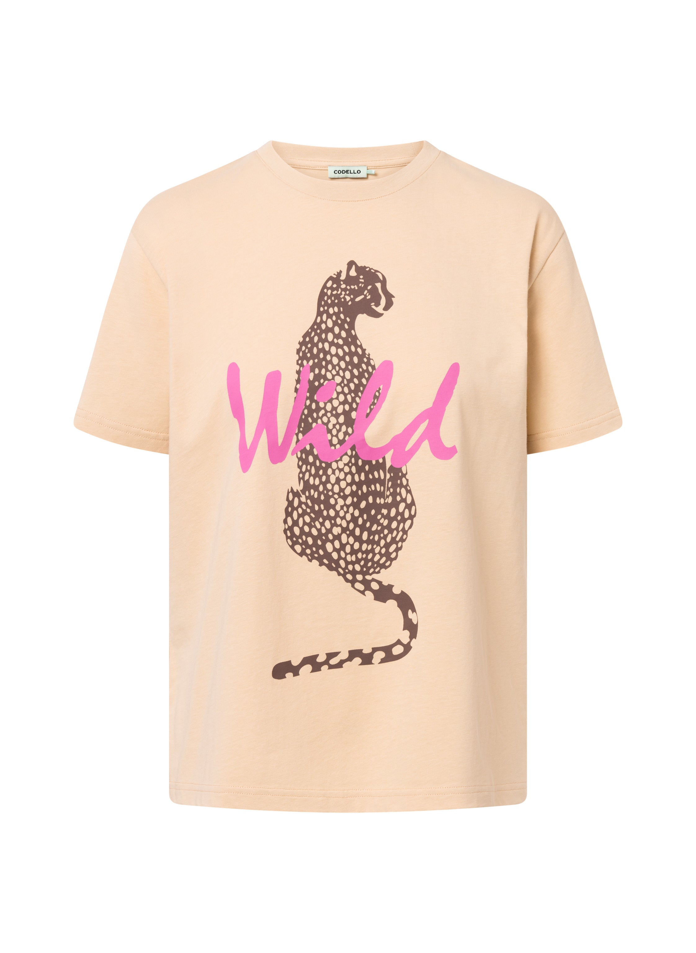 T-Shirt aus Baumwolle in Hellblau mit "Club de Soleil" - Motiv