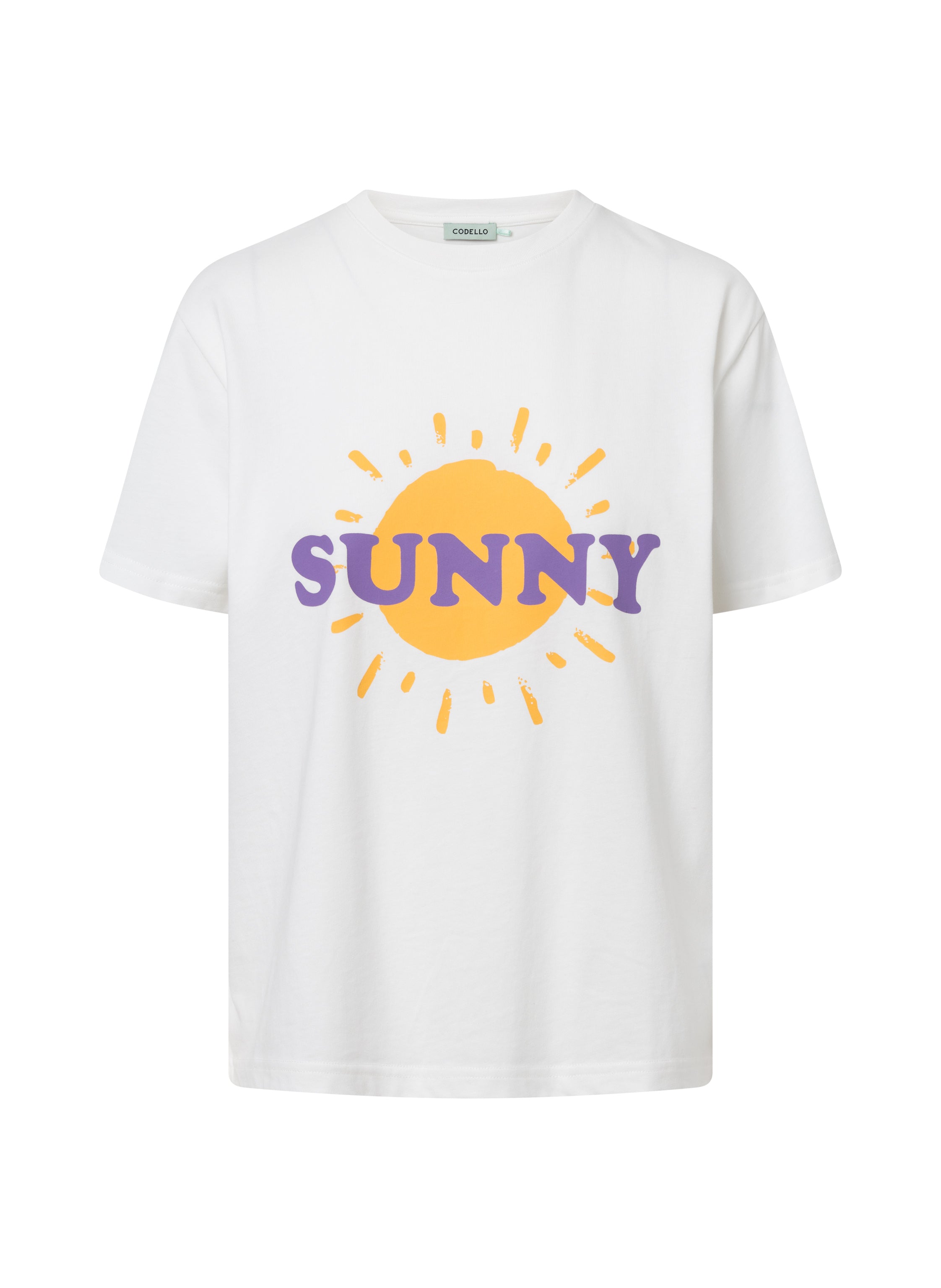 T-Shirt aus Baumwolle in Hellblau mit "Club de Soleil" - Motiv