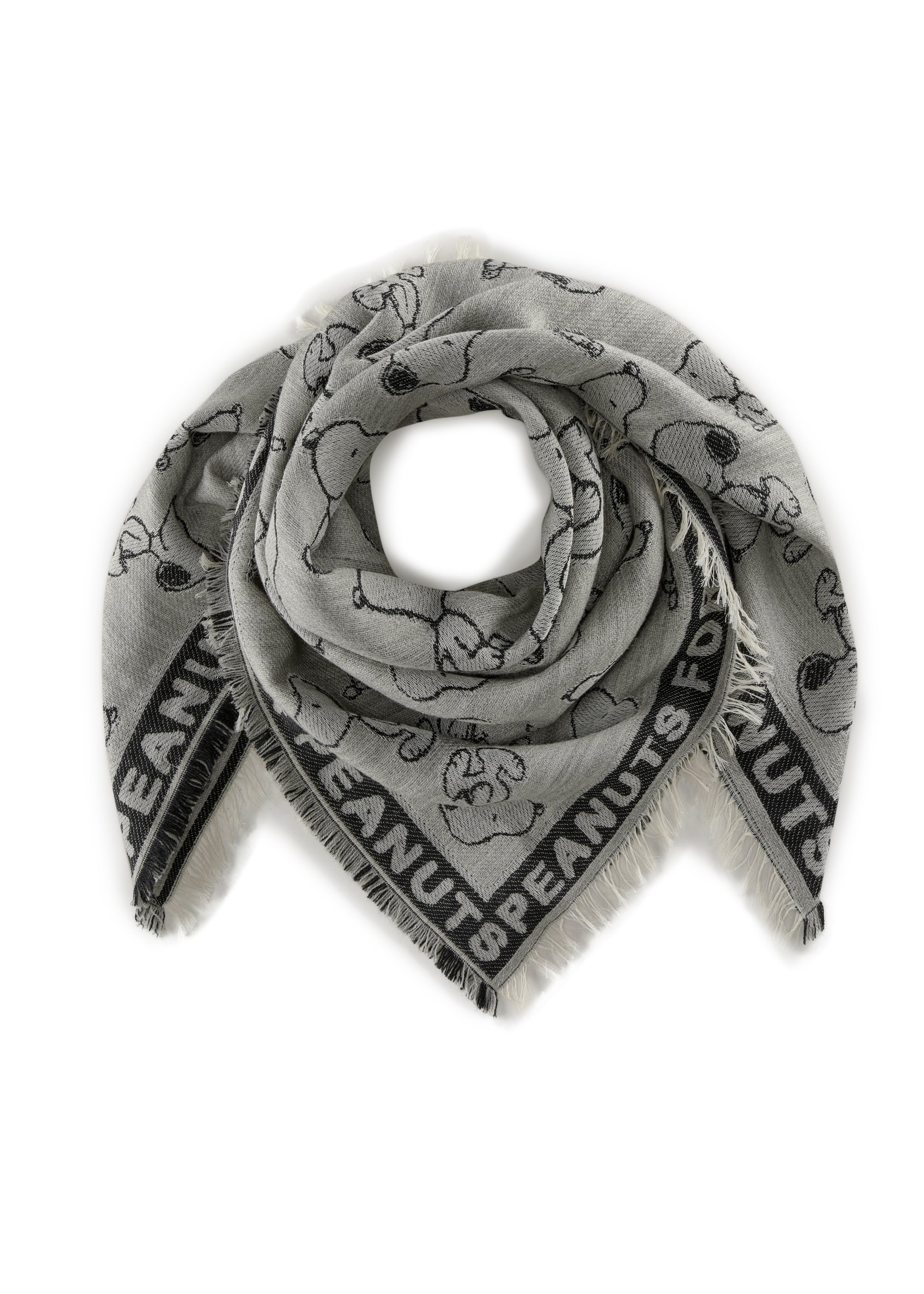 Warmes Peanuts Jacquard-Tuch mit gewebtem Muster in grau | Codello