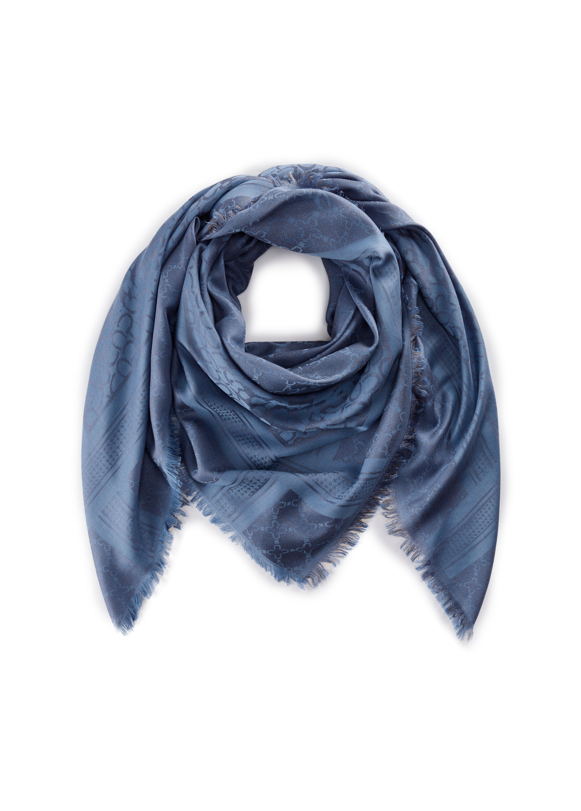 Gewebtes Tuch mit Monogramm-Muster und Goldglanz