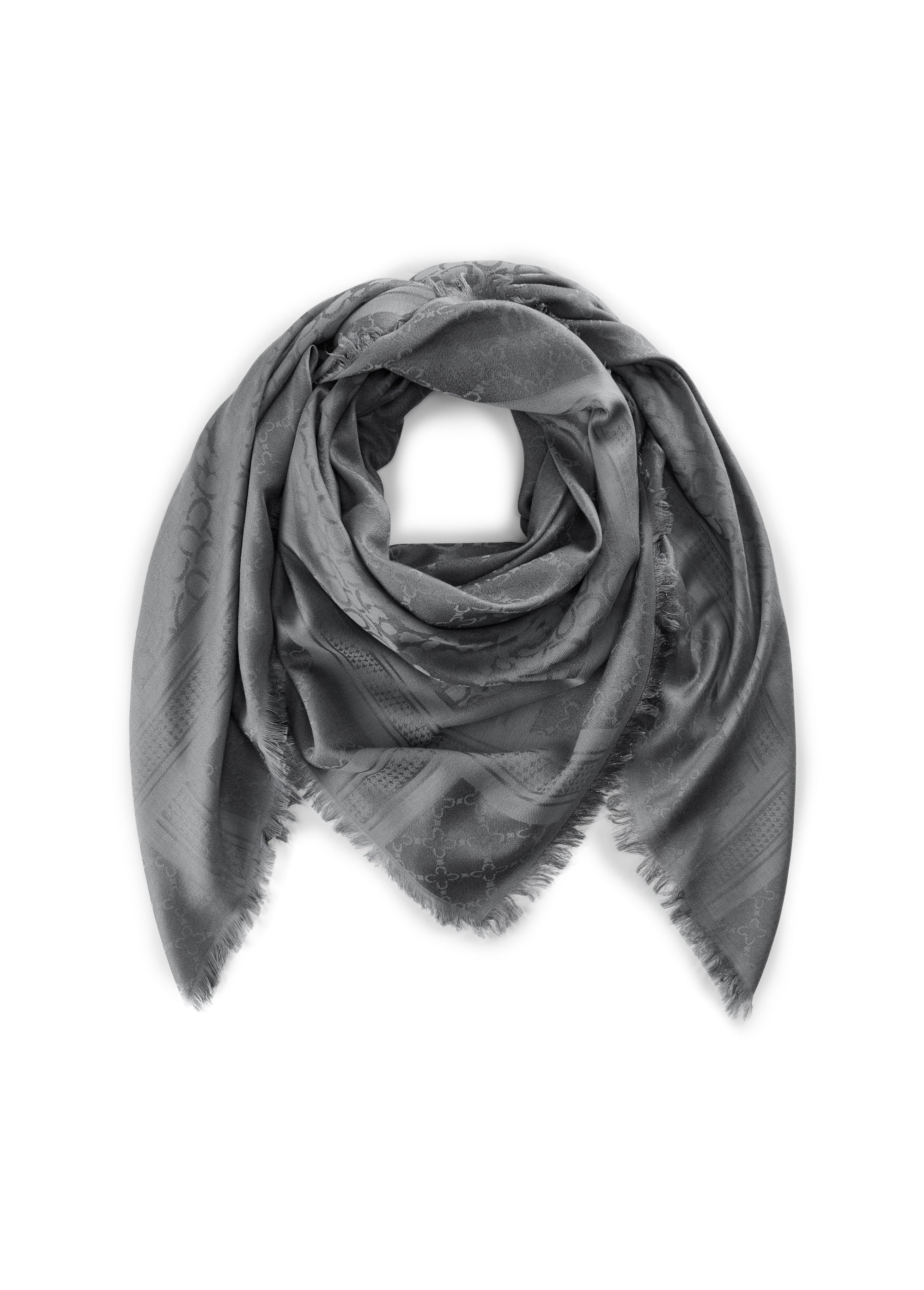 Gewebtes Tuch mit Monogramm-Muster und Goldglanz